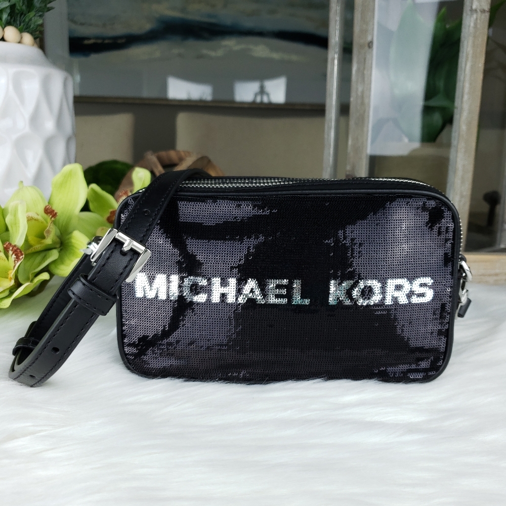 🌺NWT Michael Kors SM Kenly sequin crossbody bag - Picture 4 of 11